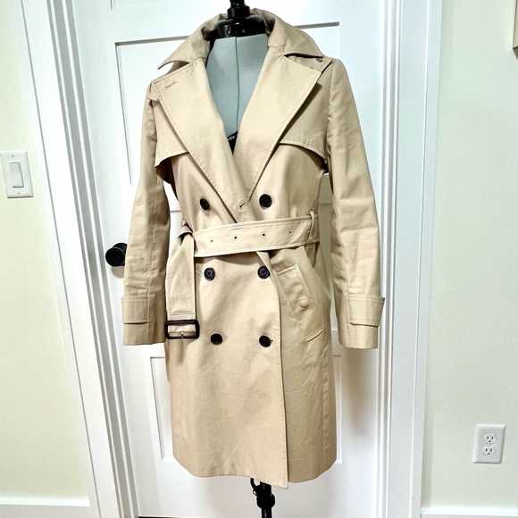 J.Crew Petite New Icon Trench Size 2P Vintage Khaki EUC - Picture 6 of 13